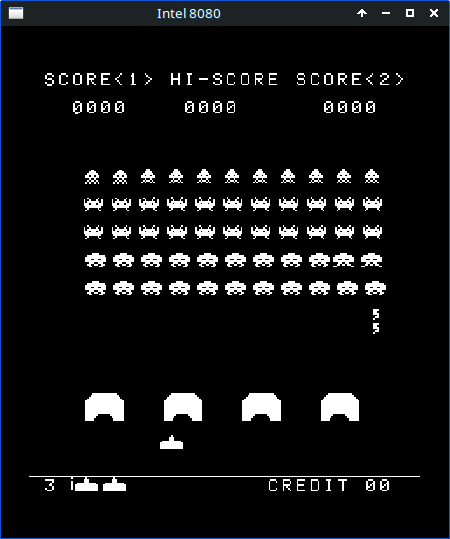Demo do emulador rodando Space Invaders
